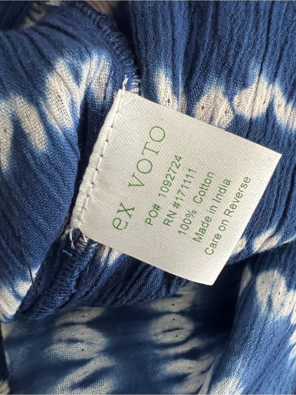 Ex Voto Vintage Maxi Blue Tie Dye Iris Sundress Boho Style - Picture 8 of 8